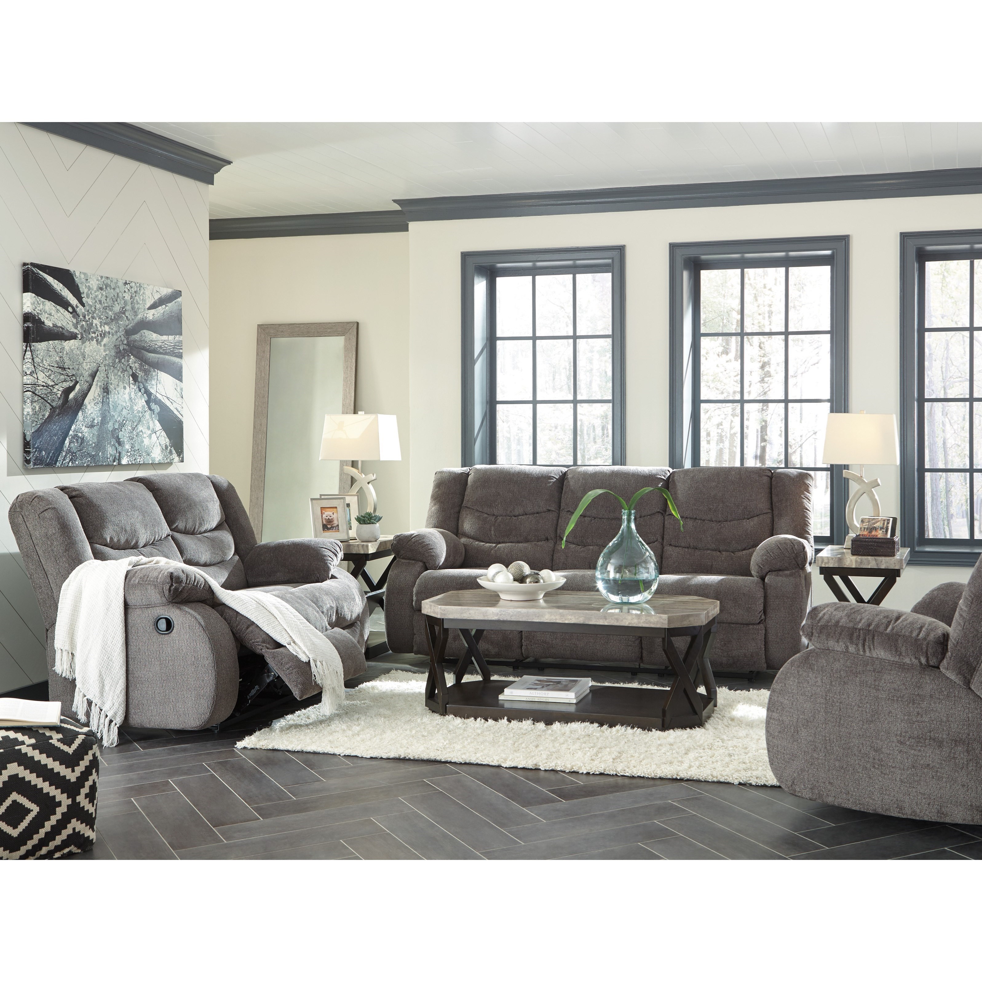 Tulen gray reclining sofa hotsell